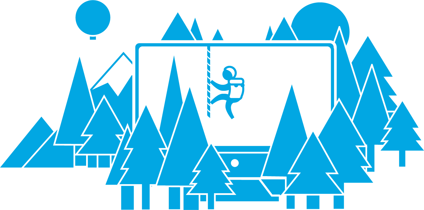 Computerbildschirm in einem Wald